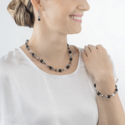 Bracelet femme coeur de lion geocube® iconic precious onyx cristal-noir acier inoxydable - bracelets-femme - edora - 1