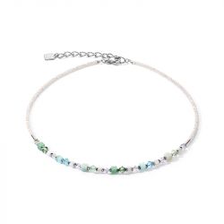 Collier femme cŒur de lion princess shape mix vert menthe acier inoxydable - colliers-femme - edora - 0