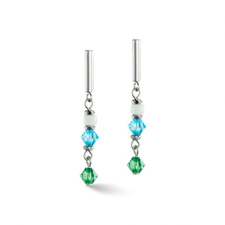 Boucles d’oreilles pendantes argent, or, perles & or blanc femme - pendantes - edora - 1