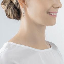 Boucles d’oreilles pendantes argent, or, perles & or blanc femme (9) - pendantes - edora - 2