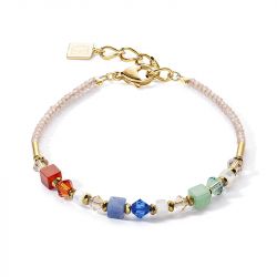 Bracelet femme coeur de lion princess shape mix dopamin acier doré - bracelets-femme - edora - 0
