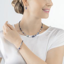 Collier femme cŒur de lion atlantis spheres argent-bleu acier inoxydable - colliers-femme - edora - 1