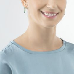 Boucles d’oreilles pendantes argent, or, perles & or blanc femme (11) - pendantes - edora - 2