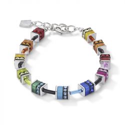 Bracelet femme coeur de lion geocube® classique polaris & strass multicolore acier inoxydable - bracelets-femme - edora - 0