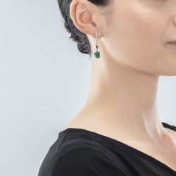 Boucles d’oreilles pendantes argent, or, perles & or blanc femme (14) - pendantes - edora - 2