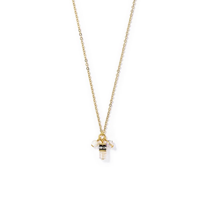 Collier femme coeur de lion small guardian blanc acier doré - colliers-femme - edora