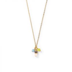 Collier femme coeur de lion small guardian pastel acier doré - colliers-femme - edora - 0