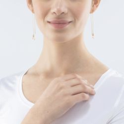 Boucles d'oreilles femme coeur de lion small guardian blanc acier doré - boucles-d-oreilles-femme - edora - 1