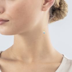 Boucles d'oreilles femme coeur de lion small guardian pastel acier doré - boucles-d-oreilles-femme - edora - 1