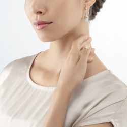 Boucles d’oreilles pendantes argent, or, perles & or blanc femme (3) - pendantes - edora - 2