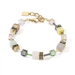 Bracelet femme coeur de lion geocube® iconic precious multicolour gentle acier doré - bracelets-femme - edora - 0