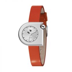 Montre femme lip mach 2000 mini moon cuir orange - analogiques - edora - 0