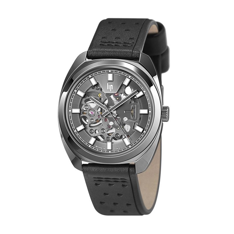 Montre automatique homme lip gdg squelette cuir noir - automatiques - edora