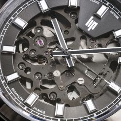 Montre automatique homme lip gdg squelette cuir noir - automatiques - edora - 2