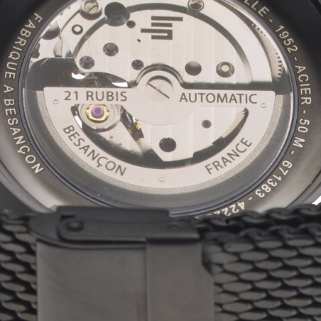 Montre automatique homme lip gdg squelette acier noir – montre vintage homme casio