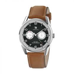 Montre homme lip himalaya jour date cuir brun - analogiques - edora - 0