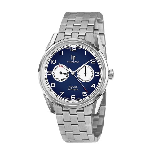 Montre Homme LIP HIMALAYA JOUR DATE BI-COMPAX Acier Argenté