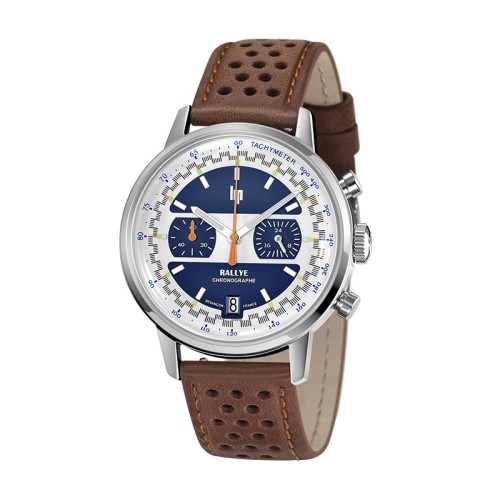 Montre Chronographe Homme LIP RALLYE NINJA Cuir Brun