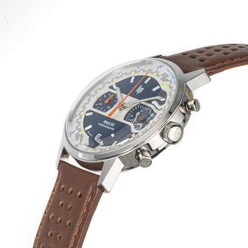 Montre Chronographe Homme LIP RALLYE NINJA Cuir Brun