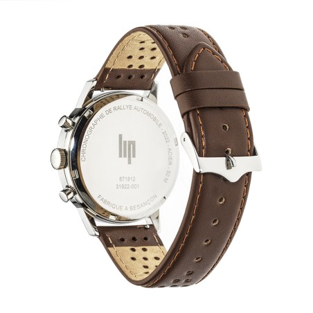 Montre chronographe homme lip rallye ninja cuir brun – montre vintage homme casio