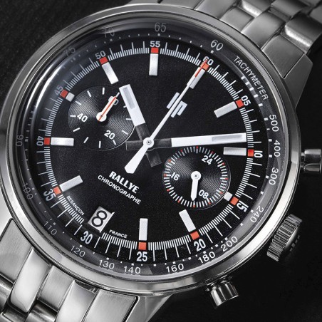 Montre chronographe homme lip rallye acier argenté – montre vintage homme casio