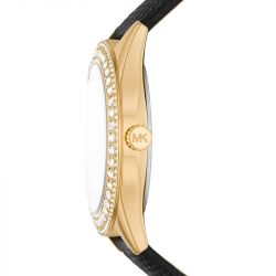 Montre femme michael kors harlowe cuir noir - analogiques - edora - 1