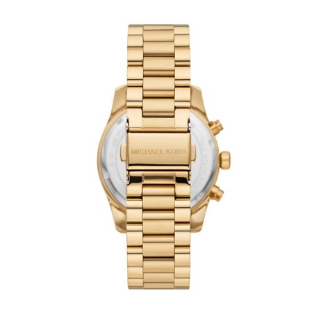 Montre chronographe femme michael kors lexington blanc acier doré – chronographes