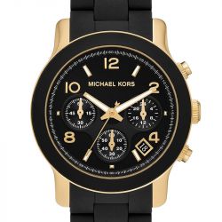 Montre chronographe femme michael kors runway silicone noir - chronographes - edora - 3