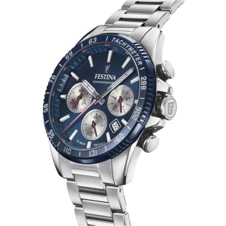 Montre chronographe homme festina timeless acier argenté – chronographes