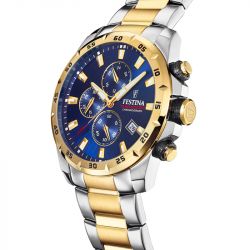 Montre chronographe homme festina timeless acier bicolore - chronographes - edora - 2