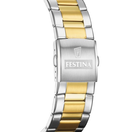 Montre chronographe homme festina timeless acier bicolore – chronographes