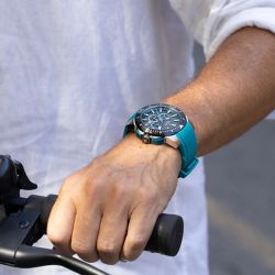 Montre chronographe homme festina chrono bike silicone cyan - chronographes - edora - 2