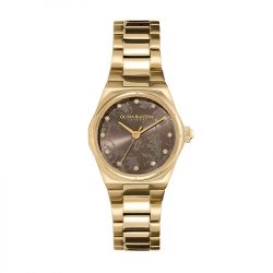 Montre femme olivia burton mini hexa champignon acier doré - analogiques - edora - 0