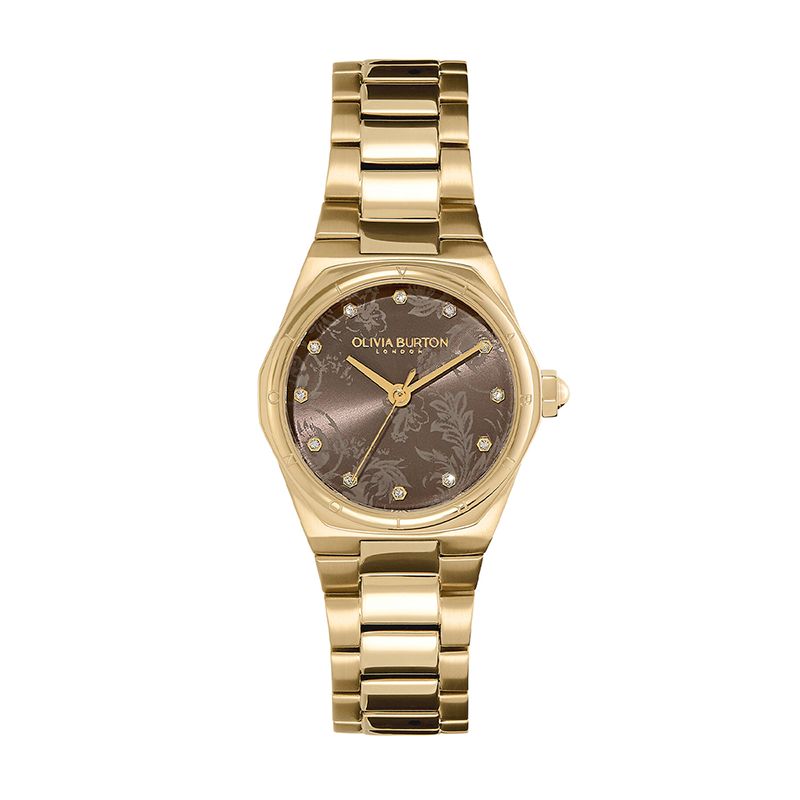 Montre femme olivia burton mini hexa champignon acier doré - analogiques - edora