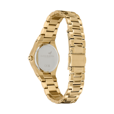 Montre femme olivia burton mini hexa champignon acier doré – analogiques