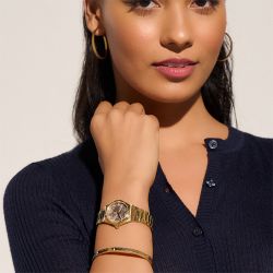 Montre femme olivia burton mini hexa champignon acier doré - analogiques - edora - 5