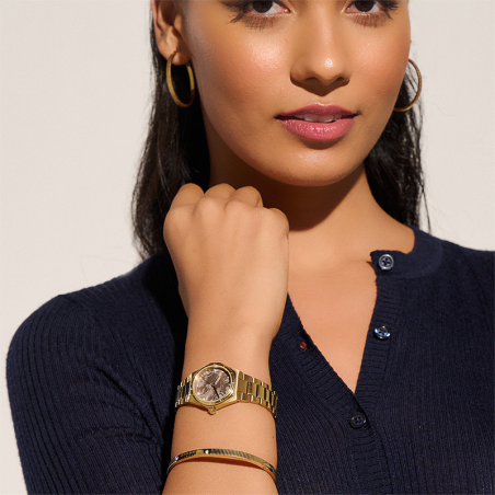 Montre femme olivia burton mini hexa champignon acier doré – analogiques