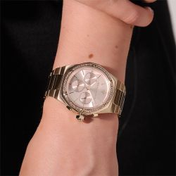Montre chronographe femme olivia burton hexa rose acier doré rose - chronographes - edora - 3