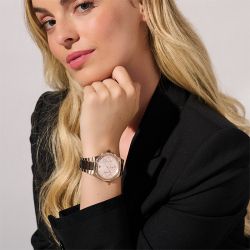 Montre chronographe femme olivia burton hexa rose acier doré rose - chronographes - edora - 4