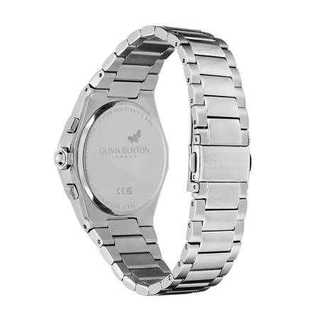 Montre chronographe femme olivia burton hexa arc-en-ciel acier argenté – chronographes