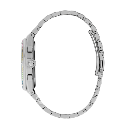 Montre chronographe femme olivia burton hexa arc-en-ciel acier argenté – chronographes