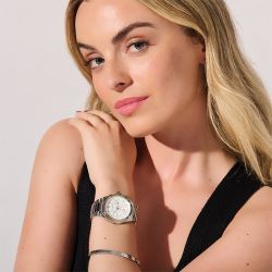 Montre chronographe femme olivia burton hexa arc-en-ciel acier argenté - chronographes - edora - 4