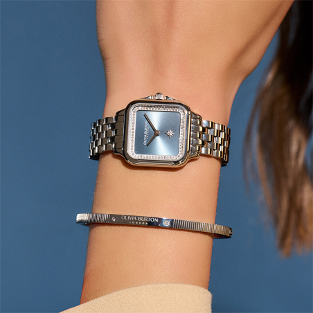 Montre femme olivia burton grosvenor acier argenté – analogiques