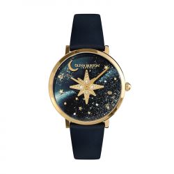 Montre femme olivia burton celestial nova cuir bleu - analogiques - edora - 0