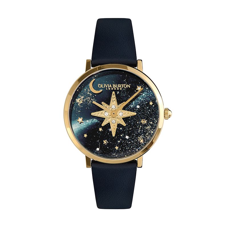 Montre femme olivia burton celestial nova cuir bleu - analogiques - edora