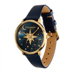 Montre femme olivia burton celestial nova cuir bleu - analogiques - edora - 1