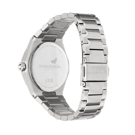 Montre femme olivia burton hexa rose pastele acier argenté – analogiques