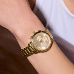 Montre chronographe femme olivia burton sports luxe acier doré - chronographes - edora - 3