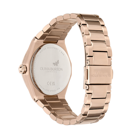 Montre femme olivia burton sports luxe acier doré rose – analogiques
