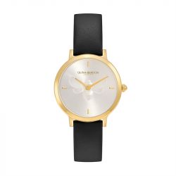 Montre femme olivia burton signature cuir noir - analogiques - edora - 0